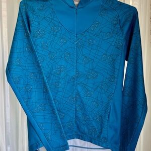 Nike Cycling Race Jersey Vintage Bike Long Sleeve Zip Run Turquoise Women’s Sz M